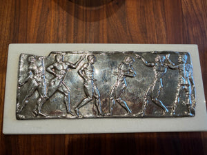 Set of Embossed Silver Plaques of Greek Antiquity Scenes