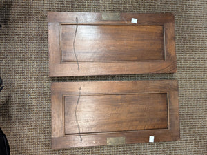 French Walnut Carved Relief Cabinet Doors 19th Century (Crown & Flower shape) PAIR (28" x 14" each)