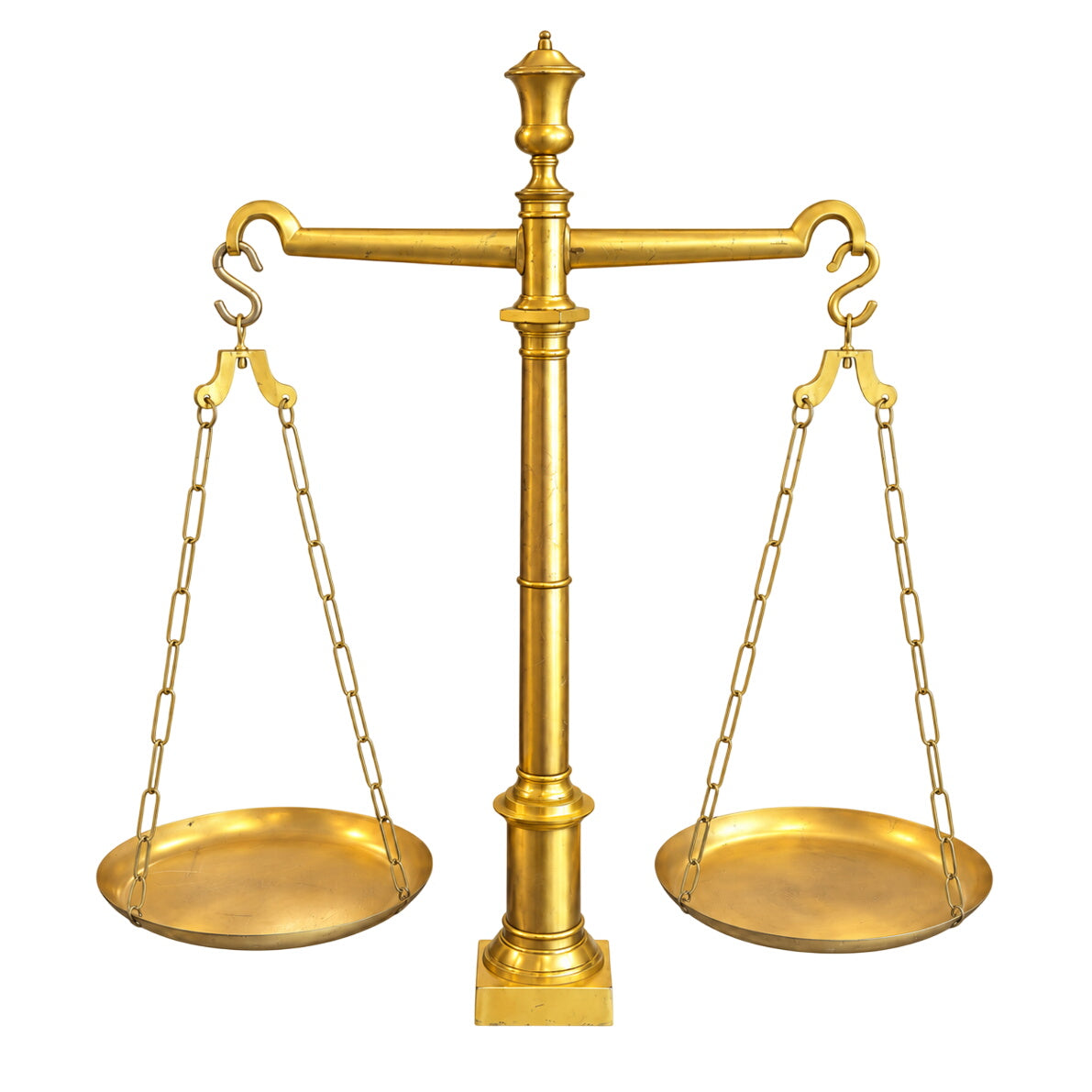 Large Brass-Tone Decorative Scales of Justice – 42″ Tall