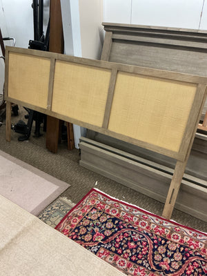 Best-Betek Mid Century Style Wood & Woven Cane Headboard 78" Wide x 41" Tall