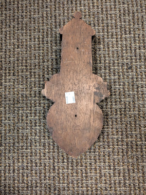 Carved Walnut Wood 19th Century Fleur-de-lis 16" x 8"