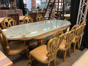 Oval Extended Dining Set (12 chairs + table)  108x46x32