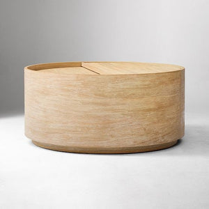 West Elm Volume Round Storage Drum Coffee Table (36")