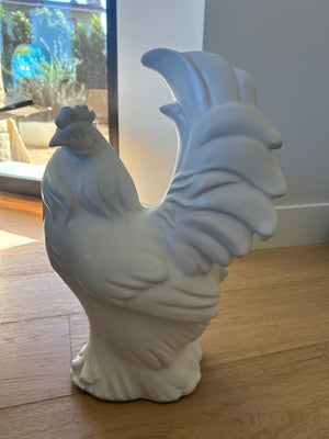 Tall Ceramic Rooster Figurine, 12 inches wide, 16 1/2 inches tall