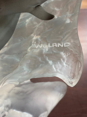 Robert Wyland “Ocean Wave” Lucite & Pewter Sculpture Unnumbered Artist Proof Approx  21" Tall  (No COA)