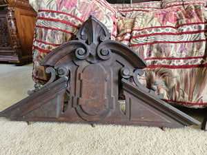antique Brown Walnut Crest, American C1870
