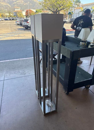 Pair of Modern Brushed Metal Tall Floor Lamps 60" Tall