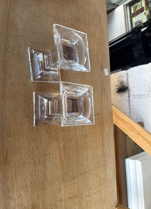 Pair of 6-inch Tall Clear Crystal Candlestick Holders