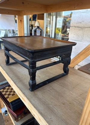 Chinese Black Lacquered Miniature Kang-Style Display Table – 18" W × 15" D × 10" H
