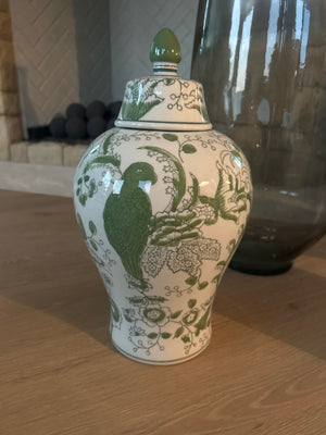Loaded porcelain ginger jar 14 inches tall