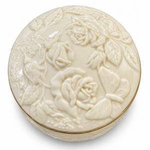 San Francisco Music Box Company “Edelweiss” Ivory-Tone Floral Relief Music Box