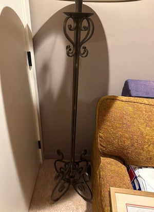 Wrought Iron Floor Lamp with Tan Shade