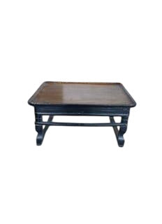 Chinese Black Lacquered Miniature Kang-Style Display Table – 18" W × 15" D × 10" H