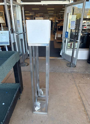 Pair of Modern Brushed Metal Tall Floor Lamps 60" Tall