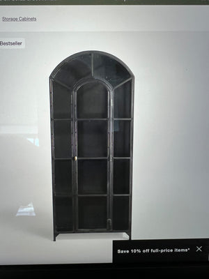 Crate & Barrel Ventana 40" Zinc Arch Storage Cabinet 39.5x39.5x92.5