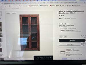 Crate & Barrel Morris 36"  Reclaim Pinewood Bookcase Cabinet 36x15x77