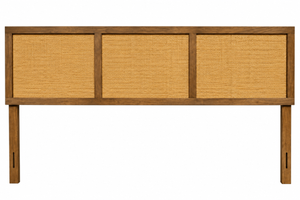 Best-Betek Mid Century Style Wood & Woven Cane Headboard 78" Wide x 41" Tall