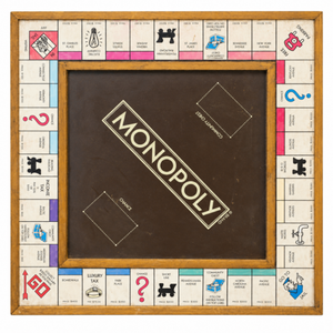 Wood-Framed Monopoly Game Board, 29″ × 29″