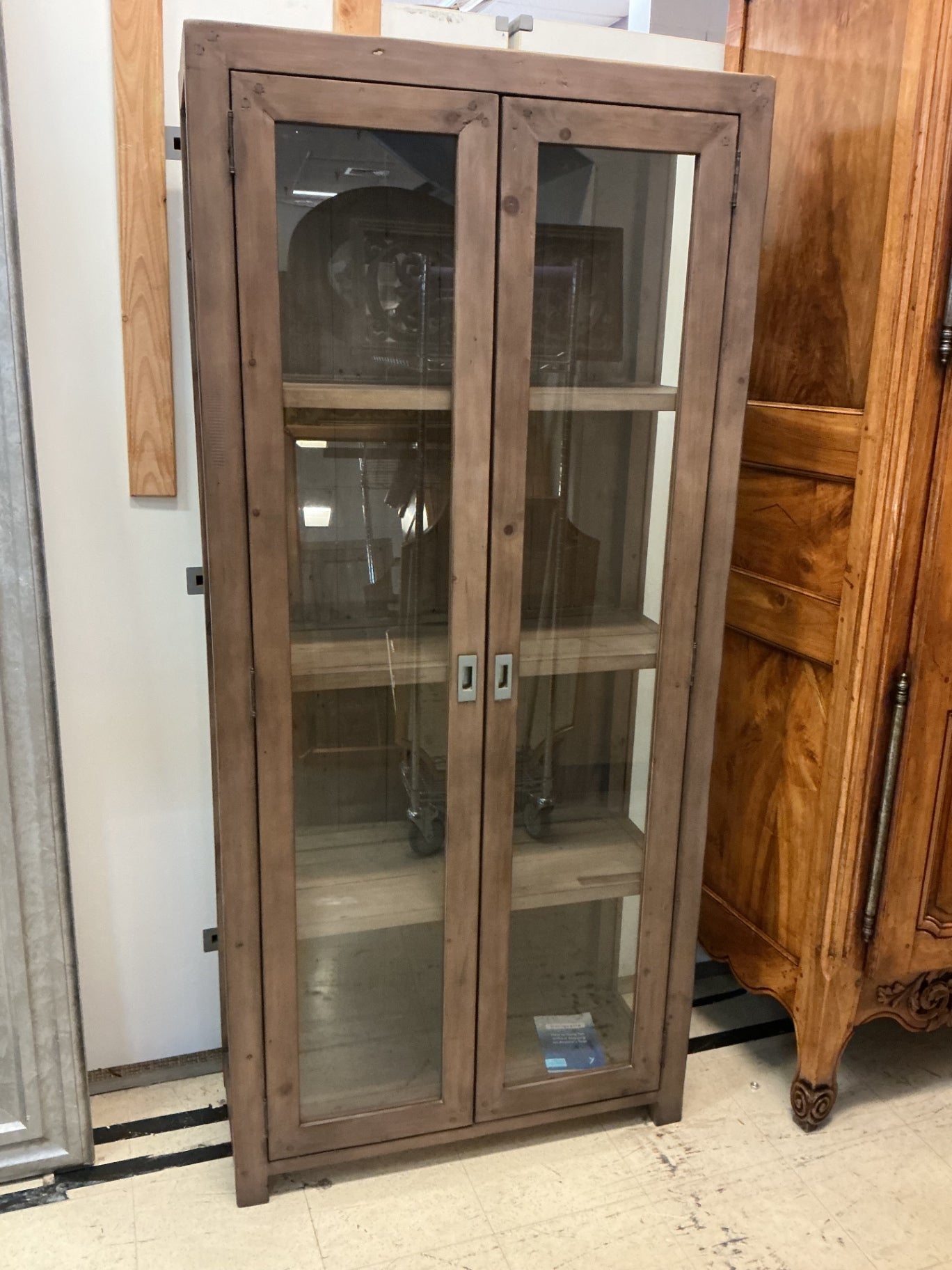 Crate & Barrel Morris 36"  Reclaim Pinewood Bookcase Cabinet 36x15x77