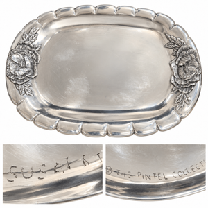 Vintage Susan Stocking Pintel Collection Rose-Motif Aluminum Serving Tray