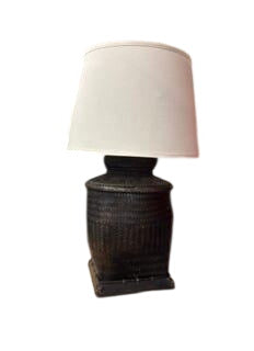 Woven Dark Brown Decorative Table Lamp