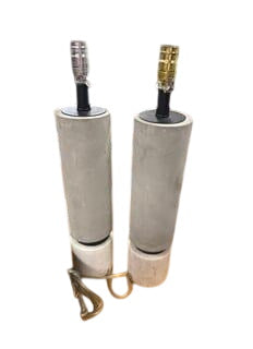Pair of Modern Concrete and Marble Table Lamp Bases 24in Tall