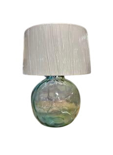Blue and Green Glass Globe Table Lamp