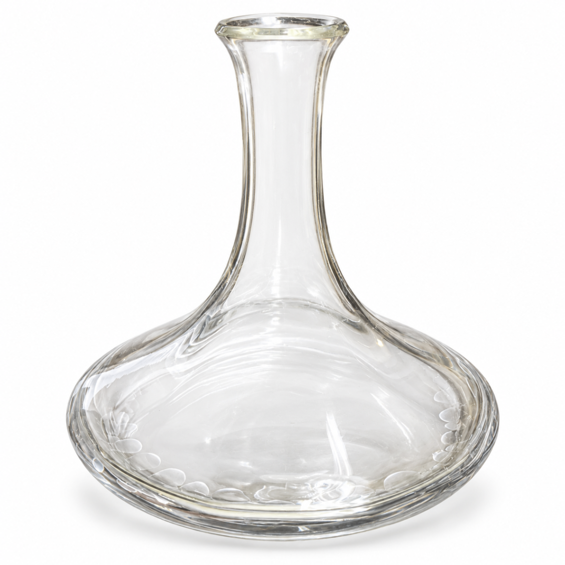     Etched Glass Wide-Base Wine Decanter