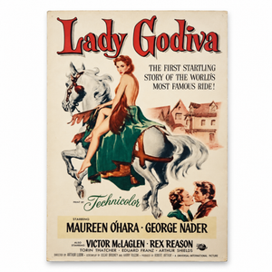 Vintage     Lady Godiva Movie Poster Featuring Maureen O’Hara     27 x 41