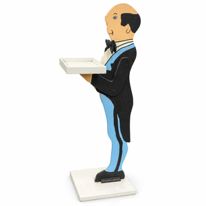 Painted Wooden Butler Stand with Serving Tray, 39” tall
