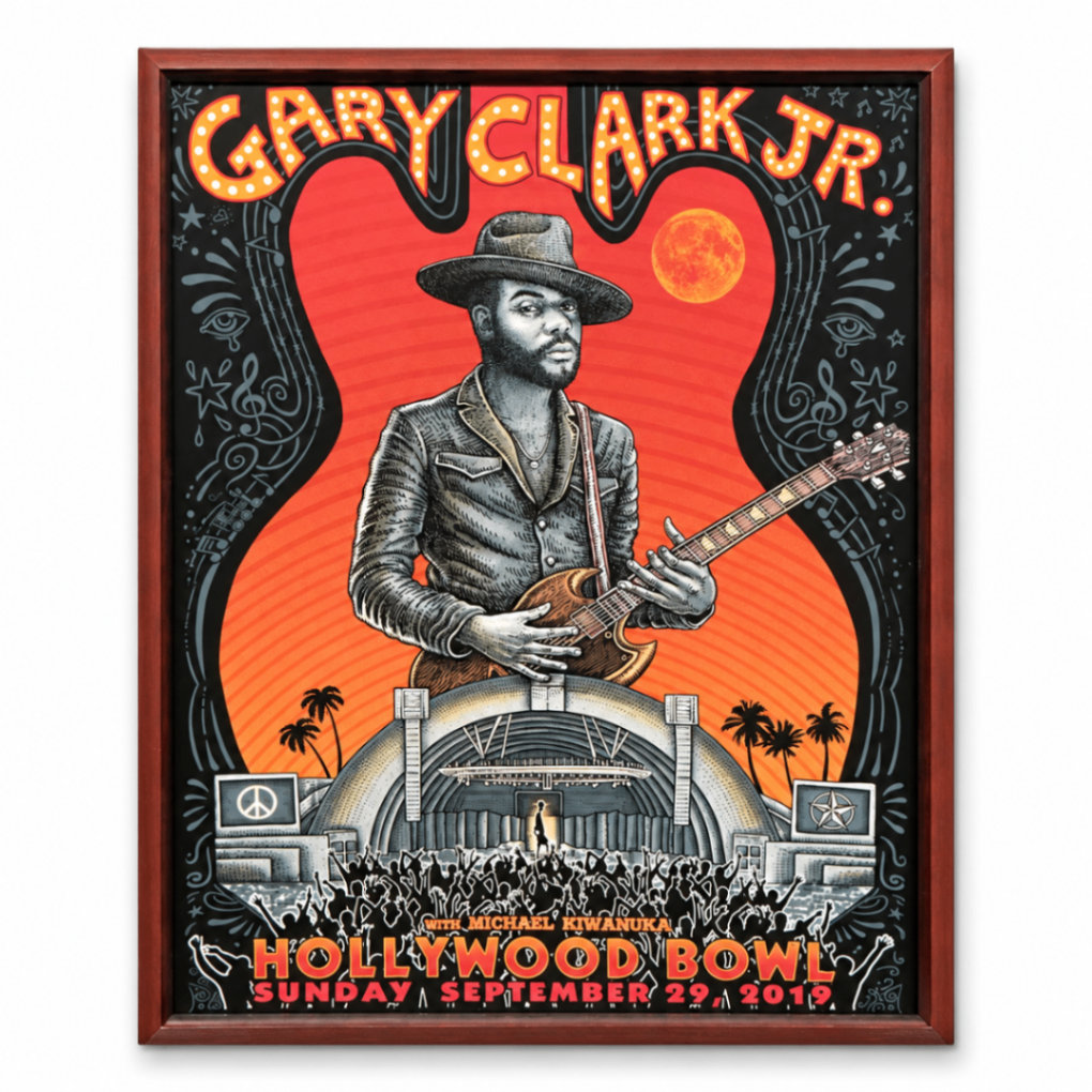 EMEK Gary Clark Jr. Hollywood Bowl 2019 Concert Poster, 36 x 26