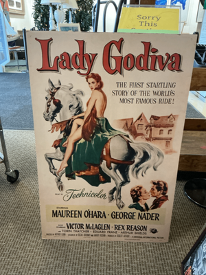 Vintage     Lady Godiva Movie Poster Featuring Maureen O’Hara     27 x 41