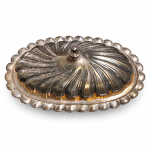 Sheridan Silver-on-Copper Oval Covered Butter Dish