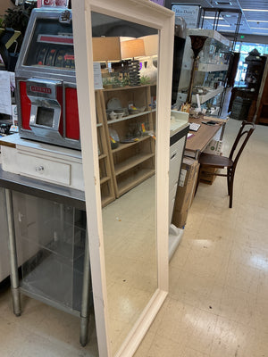 White Wood Framed Mirror 59x29