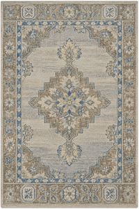 Pottery Barn Finn Rug, Blue/Tan, 5x8 MSRP $1100