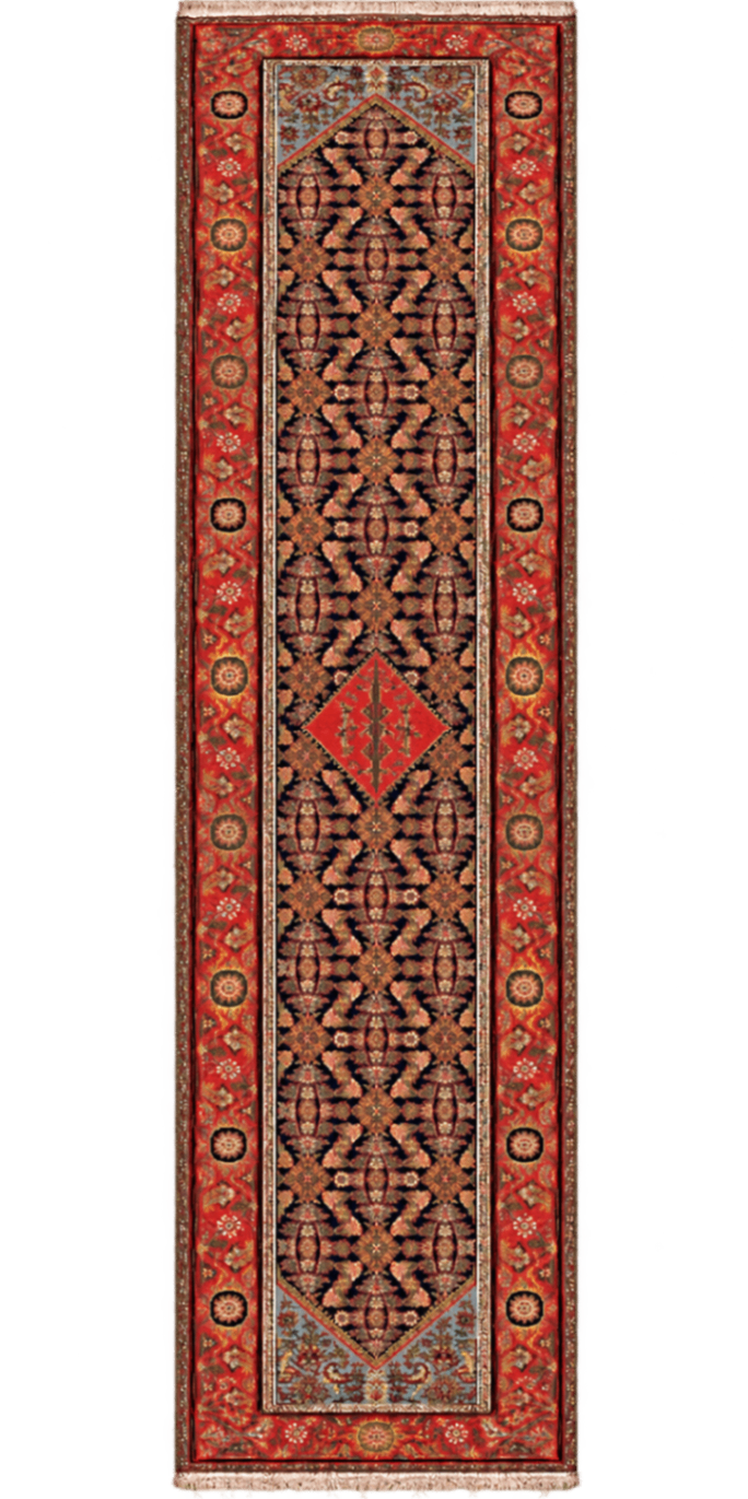Antique Persian Malayer/Hamadan Runner Rug 3'7" x 18'10"