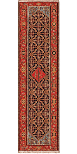 Antique Persian Malayer/Hamadan Runner Rug 3'7" x 18'10"