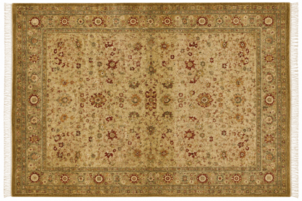 Indo Kerman Rajhastan Rug  290x 165 Golden Tones Red Accents Beige Fringe (Stain)