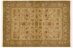 Indo Kerman Rajhastan Rug  290x 165 Golden Tones Red Accents Beige Fringe (Stain)