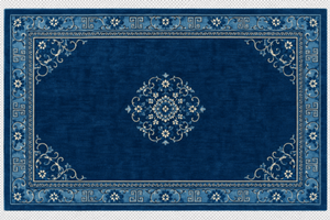 Chinese Art Deco Style Blue Wool Area Rug 11'9" x 14'8"