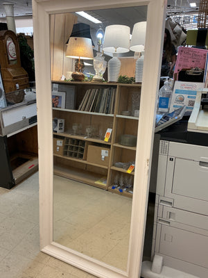 White Wood Framed Mirror 59x29