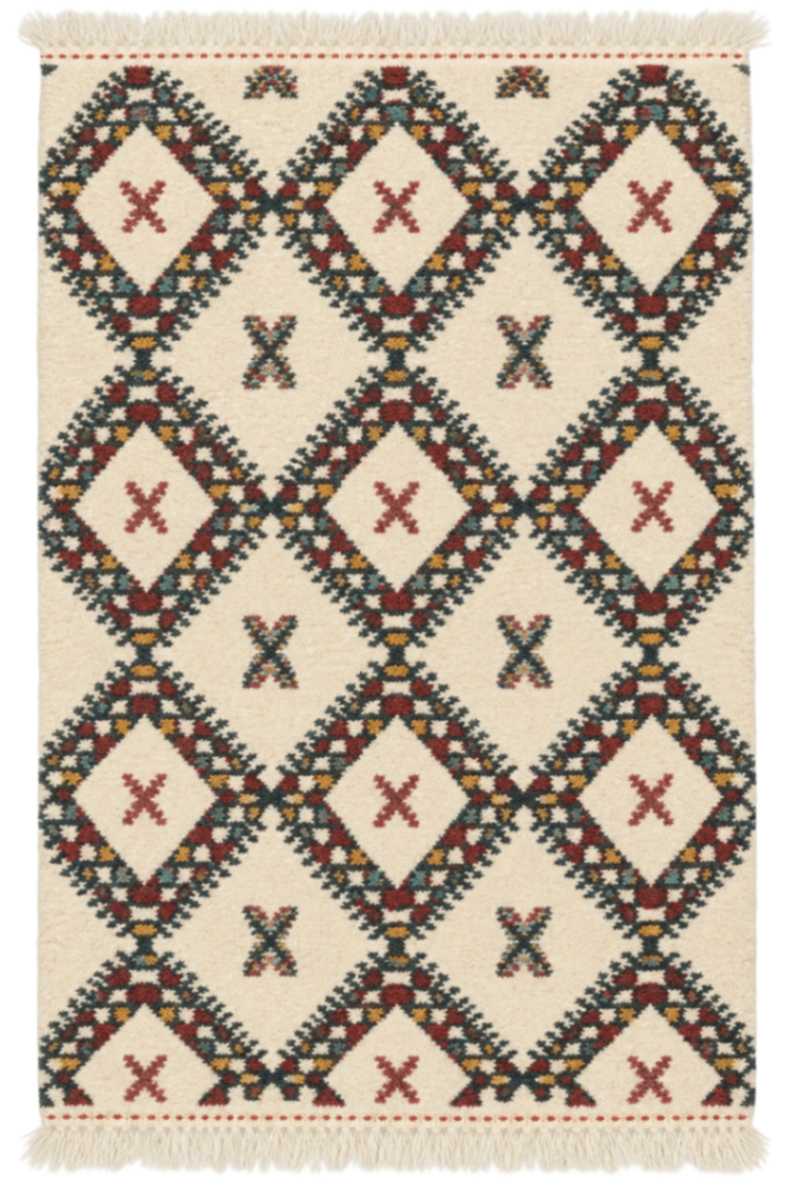 Vintage Hand-Knotted Moroccan Middle Atlas (Rabat-Style) Wool Rug54 x 32