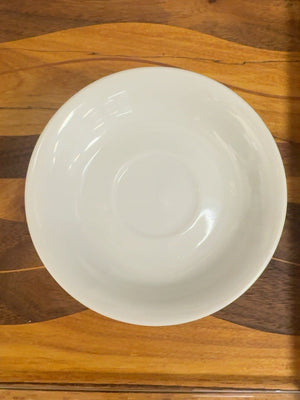 Set of Seven White Ceramic Saucers – 5 Inches