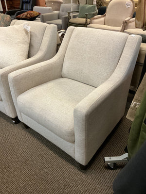 H T L Beige Tweed Upholstered Slope Arm  Accent Chair (Each)