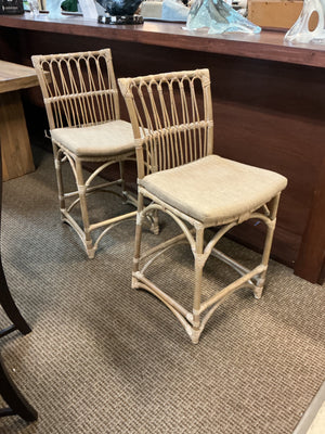 Two rattan counter stools