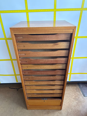 Danish Tambour Drawer Cabinet