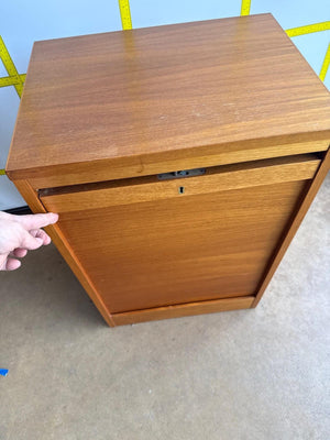 Danish Tambour Cabinet With Drawers