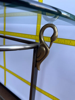 Brass And Glass Demilune Console