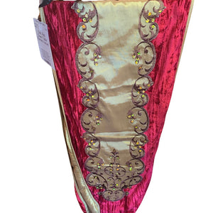 Gold Satin Red Velvet Table Runner