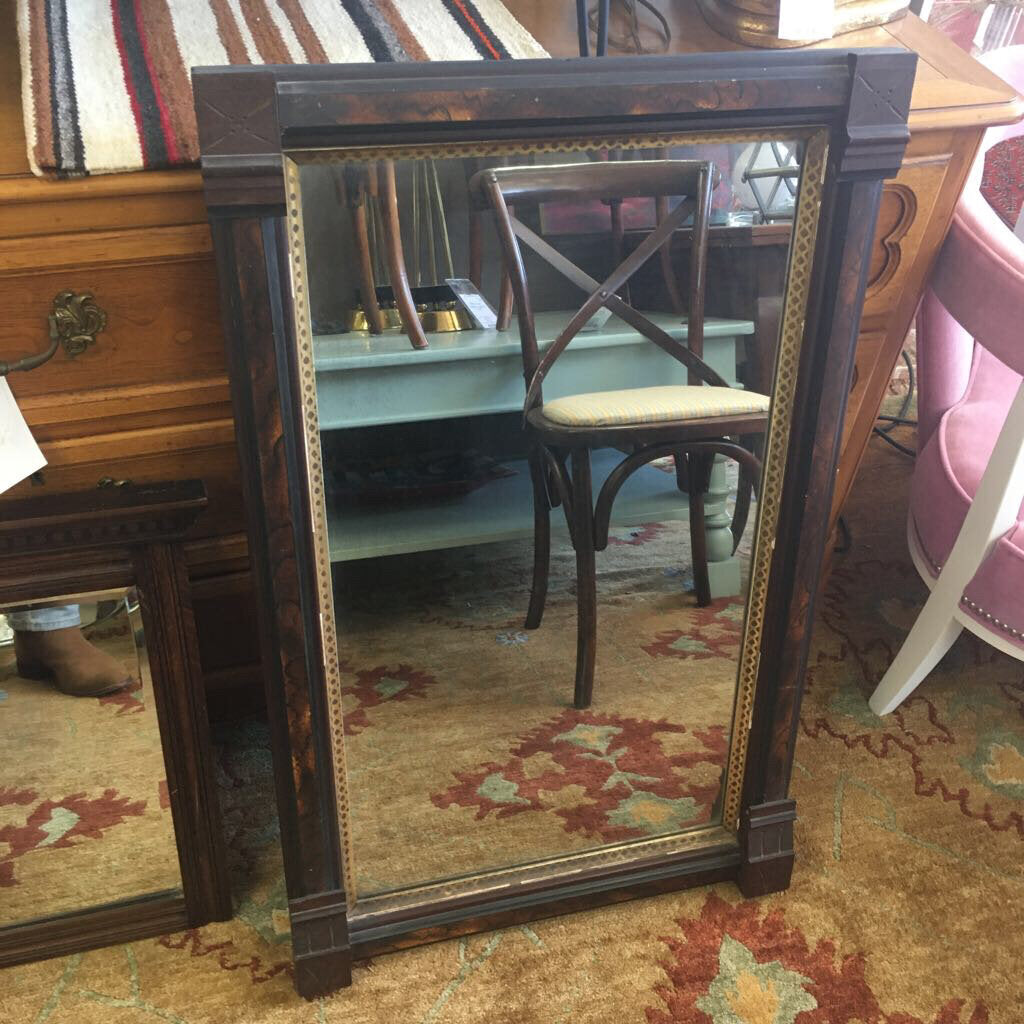 Antique Carved Mahogany Mirror 36.5"/23"